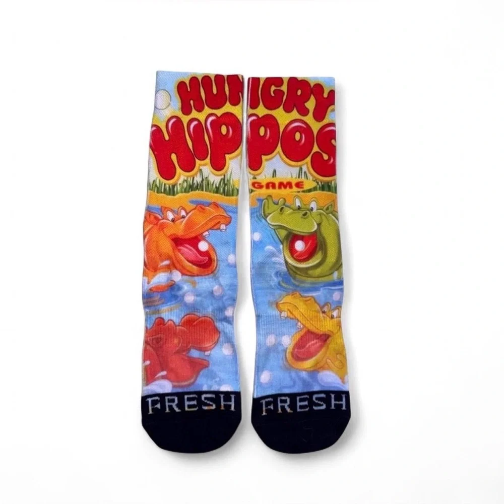 Hasbro Hungry Hungry Hippos Boys Crew Socks Size L/XL Fresh Brand Retro